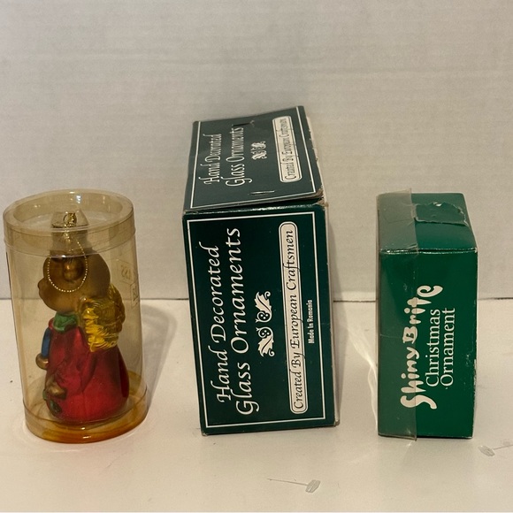 Christmas Ornament Lot Shiny Bright Santa Blown Glass - Picture 3 of 11